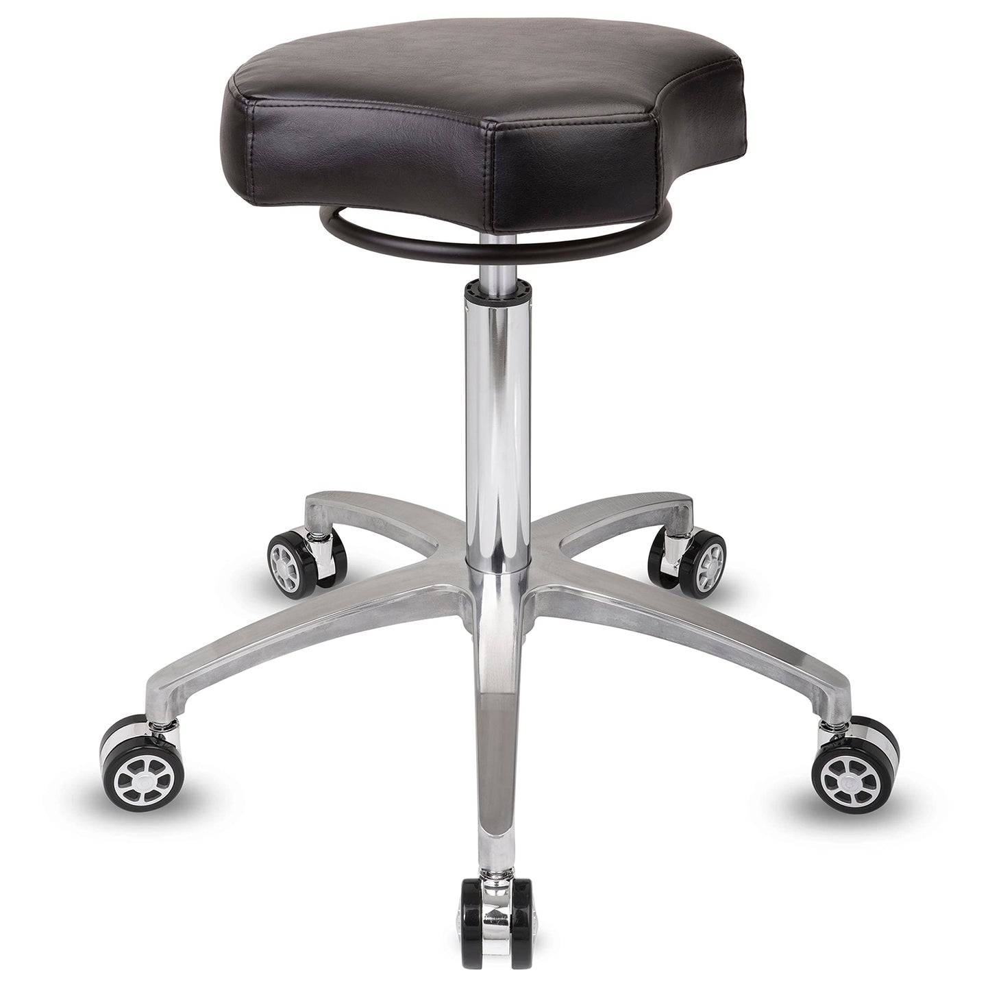 Staboos Rollhocker bis 160 kg - Ergonomisch geformter Sitz mit Ringauslösung - Drehhocker Praxishocker höhenverstellbar (55 cm bis 75 cm)